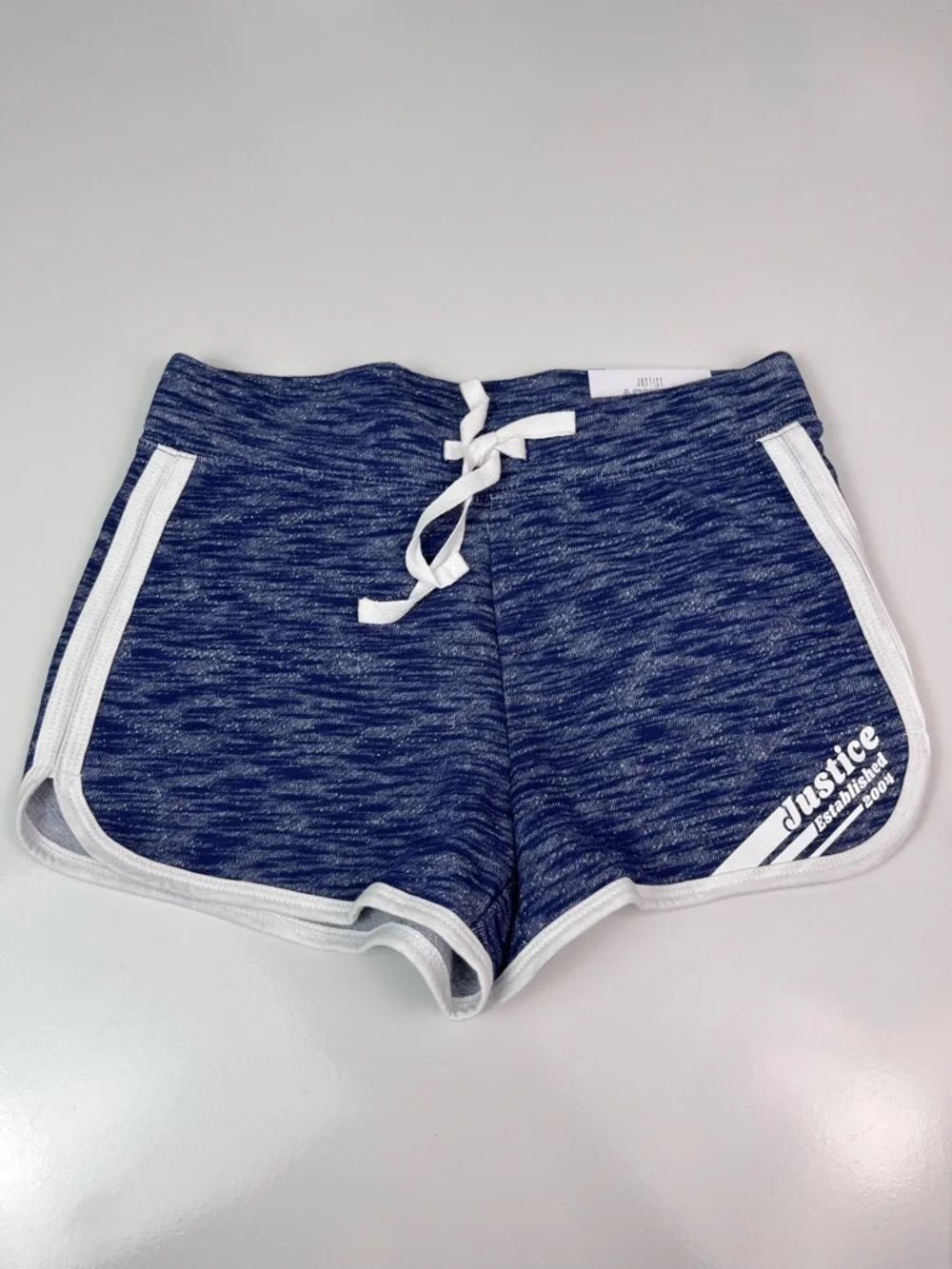Girls Children’s Kids Justice Blue Heathered Dolphin Shorts Sz 10 NWT